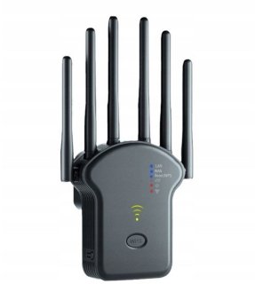 De WiFi-repeater zwart in één oogopslag