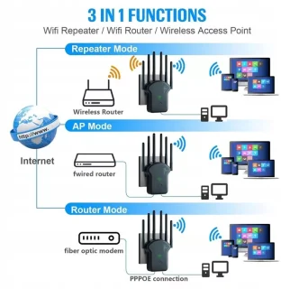 WiFi-repeater zwart