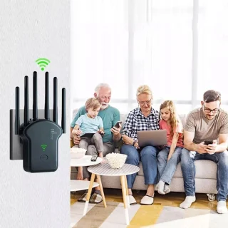 WiFi-repeater zwart