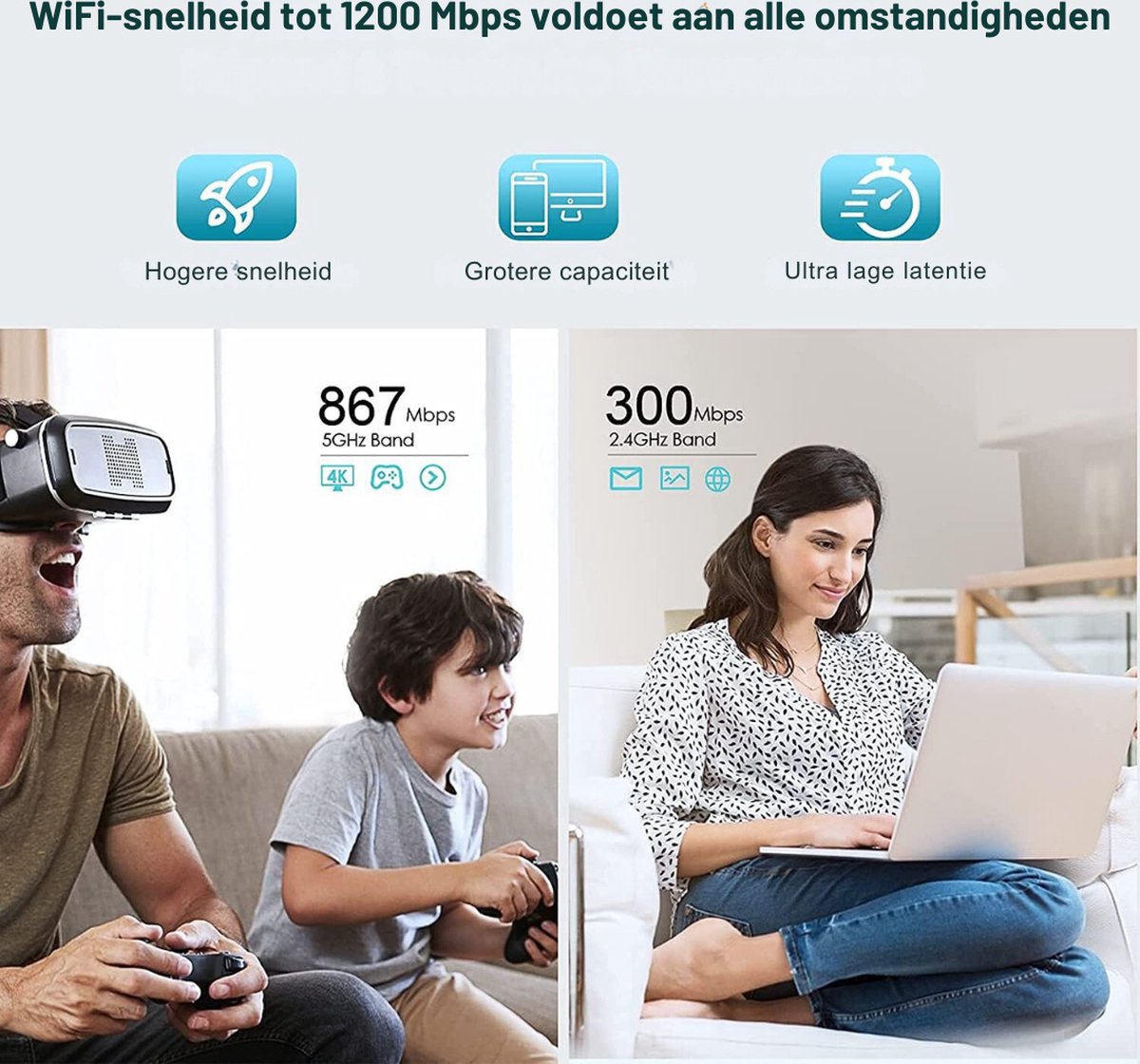Wifi Stopcontact Versterker 1200 Mbit/s
