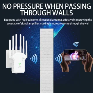WiFi Versterker 1200 Mbps met 6 antennes Wit