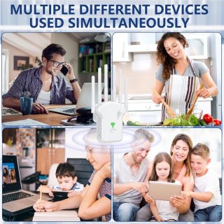 WiFi Versterker 1200 Mbps met 6 antennes Wit