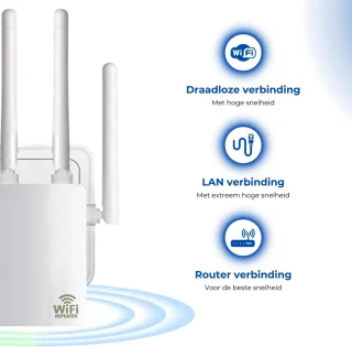 Wifi Versterker 1200 Mbps Wit - Draadloze Wifi Repeater