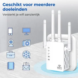Wifi Versterker 1200 Mbps Wit - Draadloze Wifi Repeater
