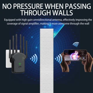 WiFi Versterker Dual-Band 1200 Mbit/s Zwart