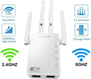 WiFi Versterker Dual Band 1200Mbps met 4 Antennes