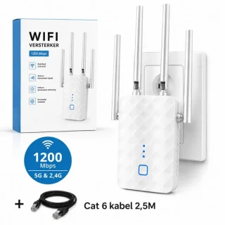 WiFi versterker stopcontact – 1200 Mbit/s – dual band 2.4G & 5G – WiFi repeater – WiFi booster – WiFi extender
