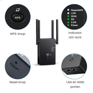 WiFi Versterker Stopcontact 1200 Mbps 2.4/5 GHz