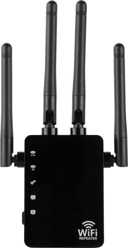 WiFi Versterker Stopcontact 1200 MB/s Zwart Ethernet