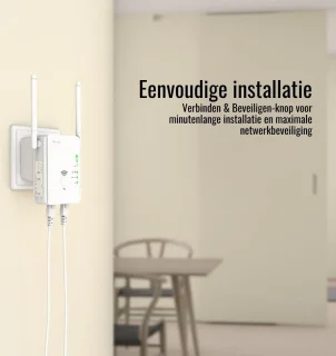 Wifi Versterker Stopcontact 300 Mbit/s met 2 Antennes