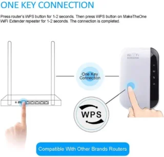 Wifi Versterker Stopcontact 300Mbps Zwart