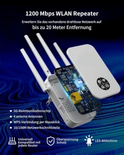 WiFi Versterker Stopcontact Dual Band met WPS