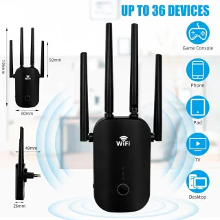 WiFi Versterker Stopcontact Dual-Band met WPS Knop
