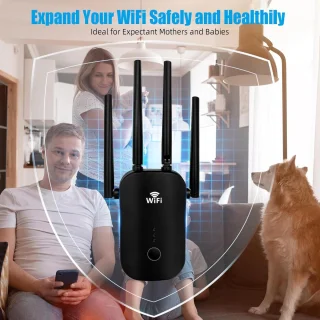 WiFi Versterker Stopcontact Dual-Band met WPS Knop
