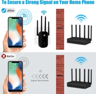 WiFi Versterker Stopcontact Dual-Band met WPS Knop