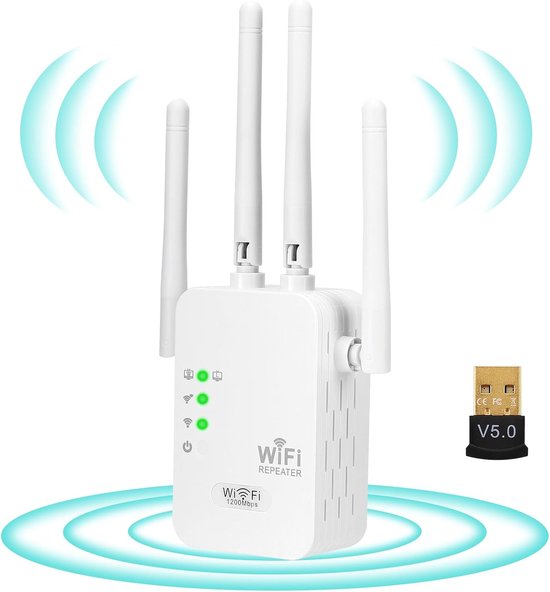 WiFi Versterker Stopcontact WiFi Repeater Extender Booster 2.4GHz 5GHz