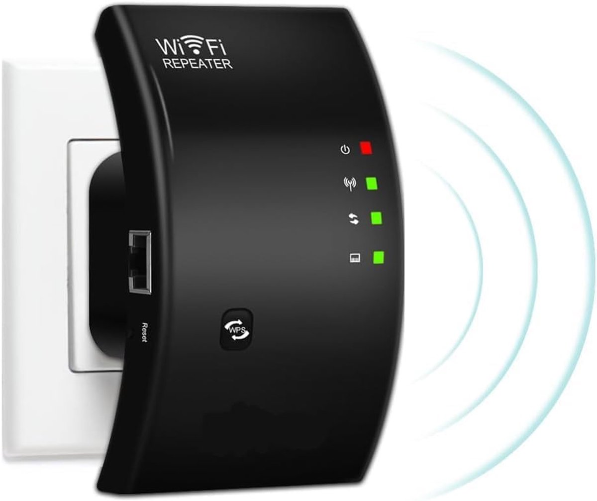 De WiFi Versterker Stopcontact Zwart - Router Extender in één oogopslag
