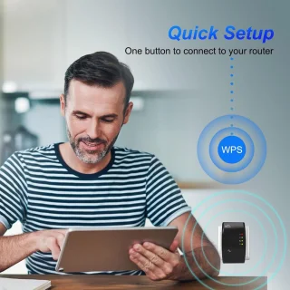 WiFi Versterker Stopcontact Zwart - Router Extender