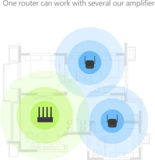 WiFi-versterker stopcontact zwart