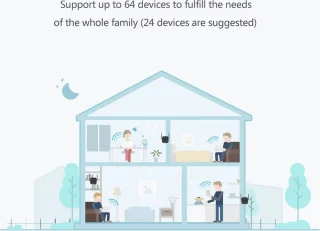 WiFi-versterker stopcontact zwart