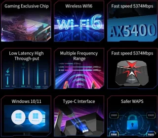 Wifi6 Ax5400 USB Wifi Adapter Gigabit Internet Modem 5374Mbps