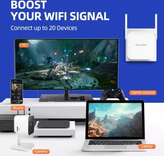 Wireless-N Wifi Versterker met RJ45-poort 300M Zwart