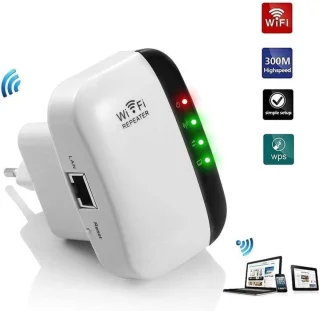 Wireless WiFi Versterker Stopcontact Wit - Wifi Repeater 300 Mbps Ethernet