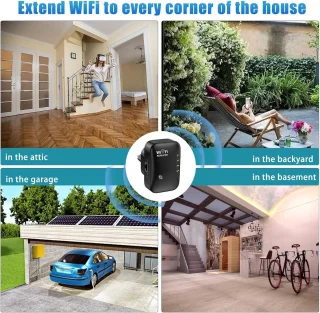 WLFIrepeater 300 WiFi-versterker 2,4 GHz Zwart