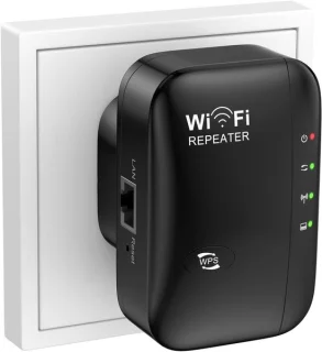 WLFIrepeater 300 WiFi-versterker 2,4 GHz Zwart