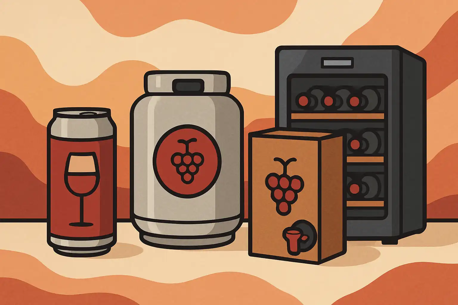 Moderne wijnverpakkingen en je wijnkoeler: zo pas je opslag aan voor cans, kegs en bag-in-box