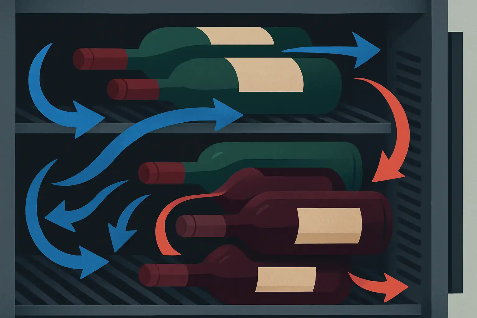 Zo optimaliseer je luchtstroom in je wijnkoeler: de beste plekken voor kwetsbare flessen