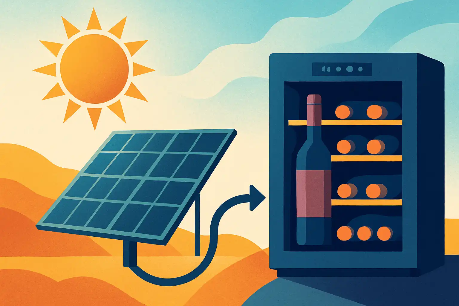 Zonne-energie voor je wijn: zo laat je je wijnkoeler draaien op je eigen panelen