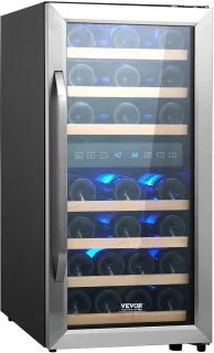 Yoin wijnkoeler - Wijnkoelkast - Wijnklimaatkast - Wijnkoelkasten - 33 flessen - LED display - Zwart/zilver - 2 zones - 95L