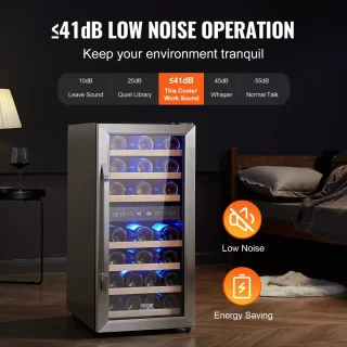 Yoin wijnkoeler - Wijnkoelkast - Wijnklimaatkast - Wijnkoelkasten - 33 flessen - LED display - Zwart/zilver - 2 zones - 95L