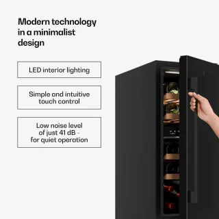 Klarstein Velaire wijnkoelkast met twee zones - 17 flessen, inbouw, 5-22 °C, touchbediening, led, uv-glas, stil, wijnkoelkast, minimalistisch design