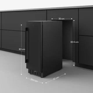 Klarstein Velaire wijnkoelkast met twee zones - 17 flessen, inbouw, 5-22 °C, touchbediening, led, uv-glas, stil, wijnkoelkast, minimalistisch design
