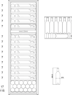 Wine Klima D115-SV178-Push - Wijnklimaatkast - Inbouw - 2 Zones - 115 flessen