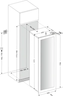 Wine Klima D115-SV178-Push - Wijnklimaatkast - Inbouw - 2 Zones - 115 flessen