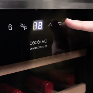 Cecotec Vinoteca 34 flessen Bolero Grandsommelier 34030 roestvrij staal compressor, 80 l, compressorkoeling, temperatuur instelb