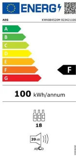 AEG KWE884520M Thermo-elektrische Inbouwwijnkoelkast Roestvrijstaal 18 flessen