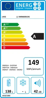 AEG SWB66001DG Inbouw Wijnkoeler Zwart 52 flessen