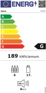 alpina Wijnkoelkast 6 Flessen Zwart
