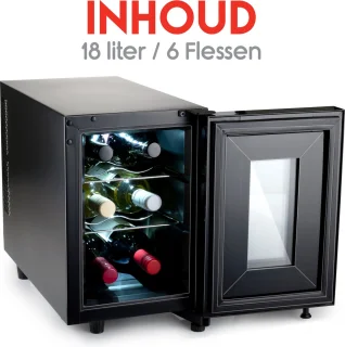 alpina Wijnkoelkast 6 Flessen Zwart