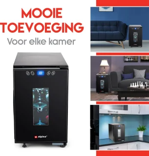 alpina Wijnkoelkast 6 Flessen Zwart