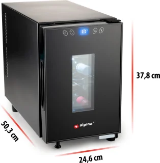 alpina Wijnkoelkast 6 Flessen Zwart
