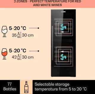 Barossa 77 Duo wijnkoelkast zwart 77 flessen
