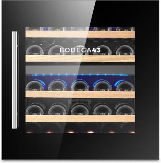 BODEGA43 Inbouw Wijnklimaatkast 2 Zones 25 Flessen Zwart