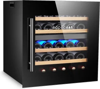 BODEGA43 Inbouw Wijnklimaatkast 2 Zones 25 Flessen Zwart