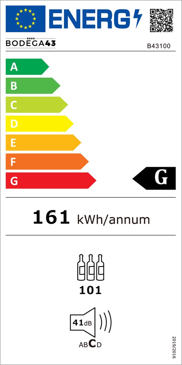 Wat vinden we goed aan de BODEGA43 inbouw wijnkoelkast 100 flessen 2 zones
