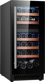 BODEGA43 Wijnkoelkast 2 zones 28 flessen zwart